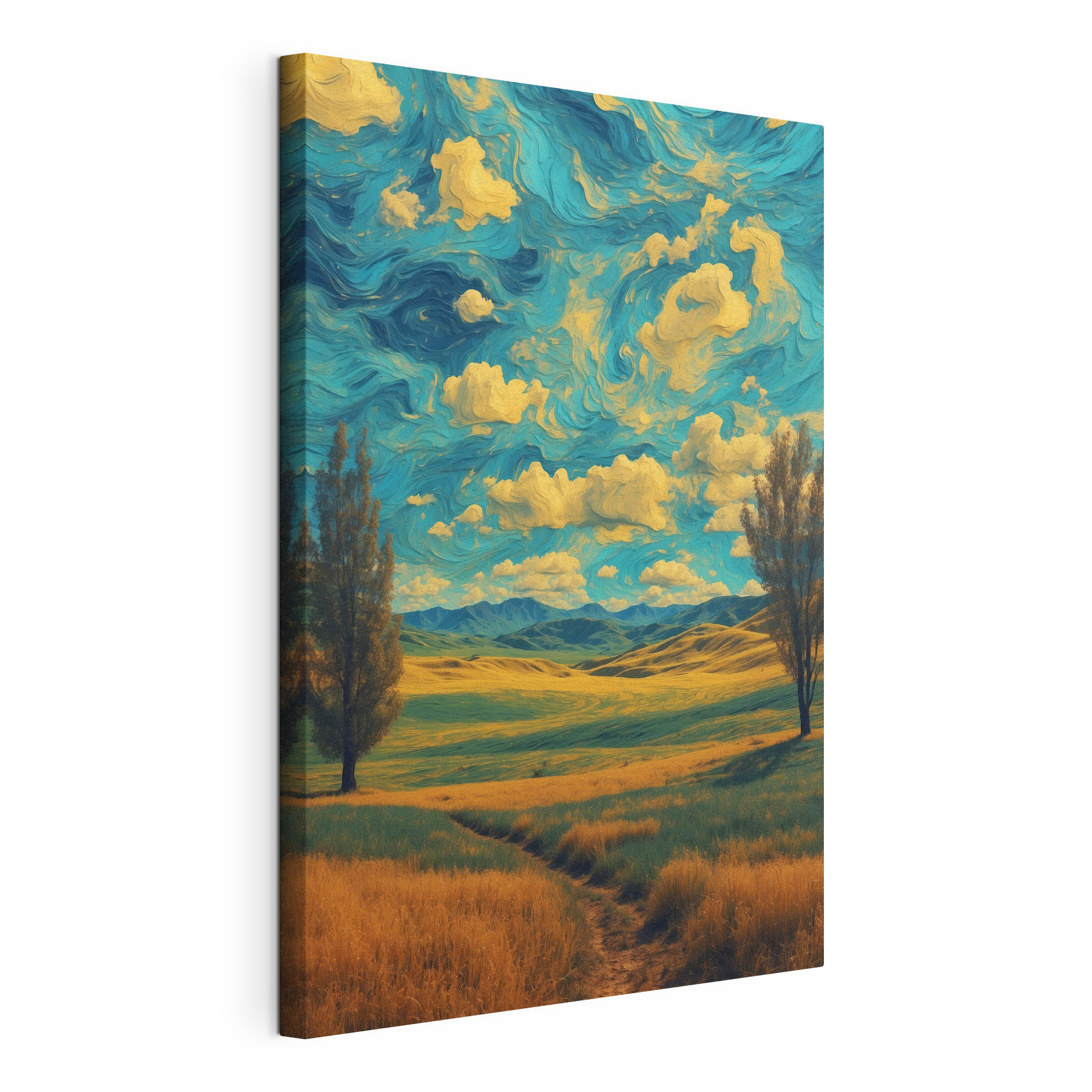 Landscape with trees and hills Landscape with trees and hills