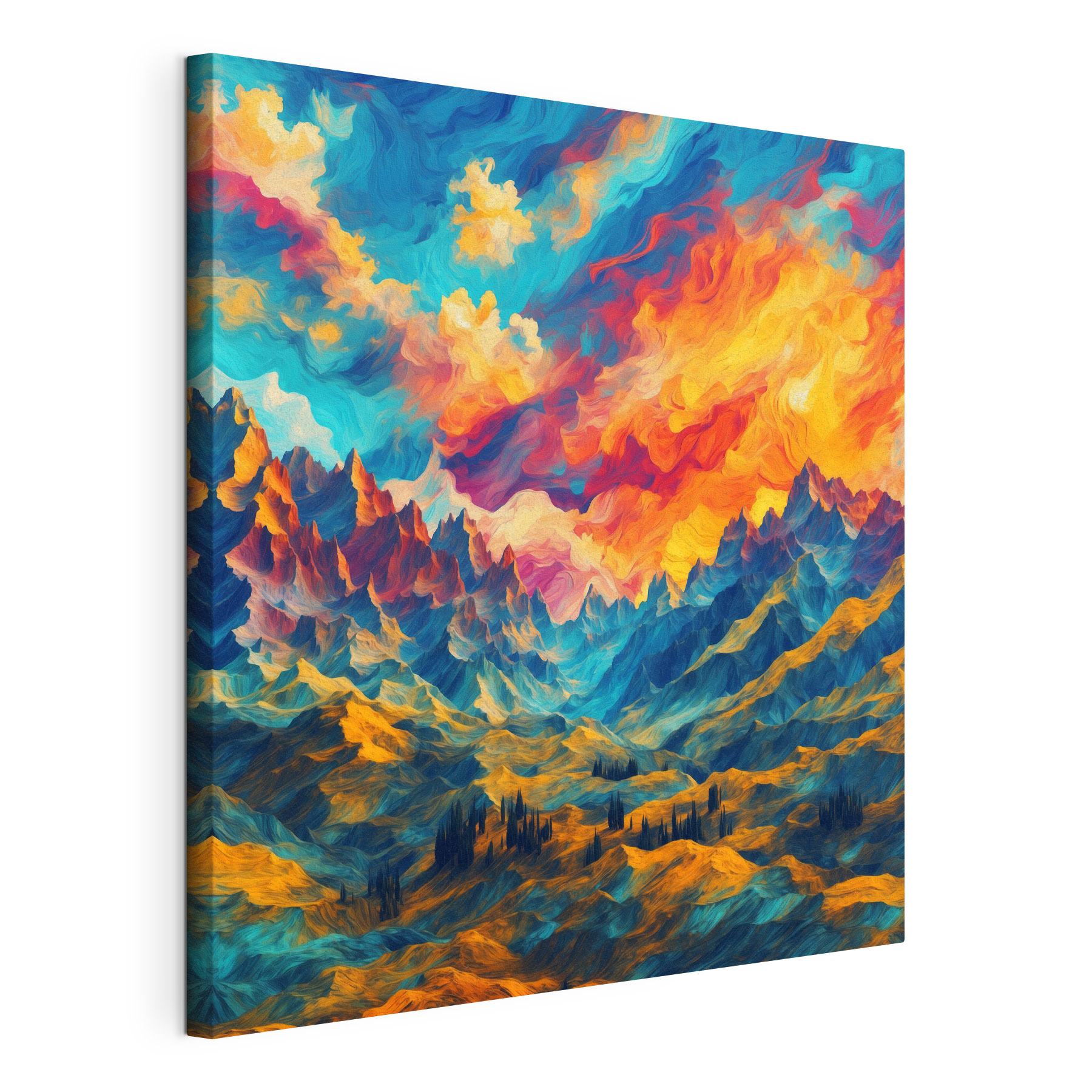 Colorful mountain landscape with clouds Colorful mountain landscape with clouds