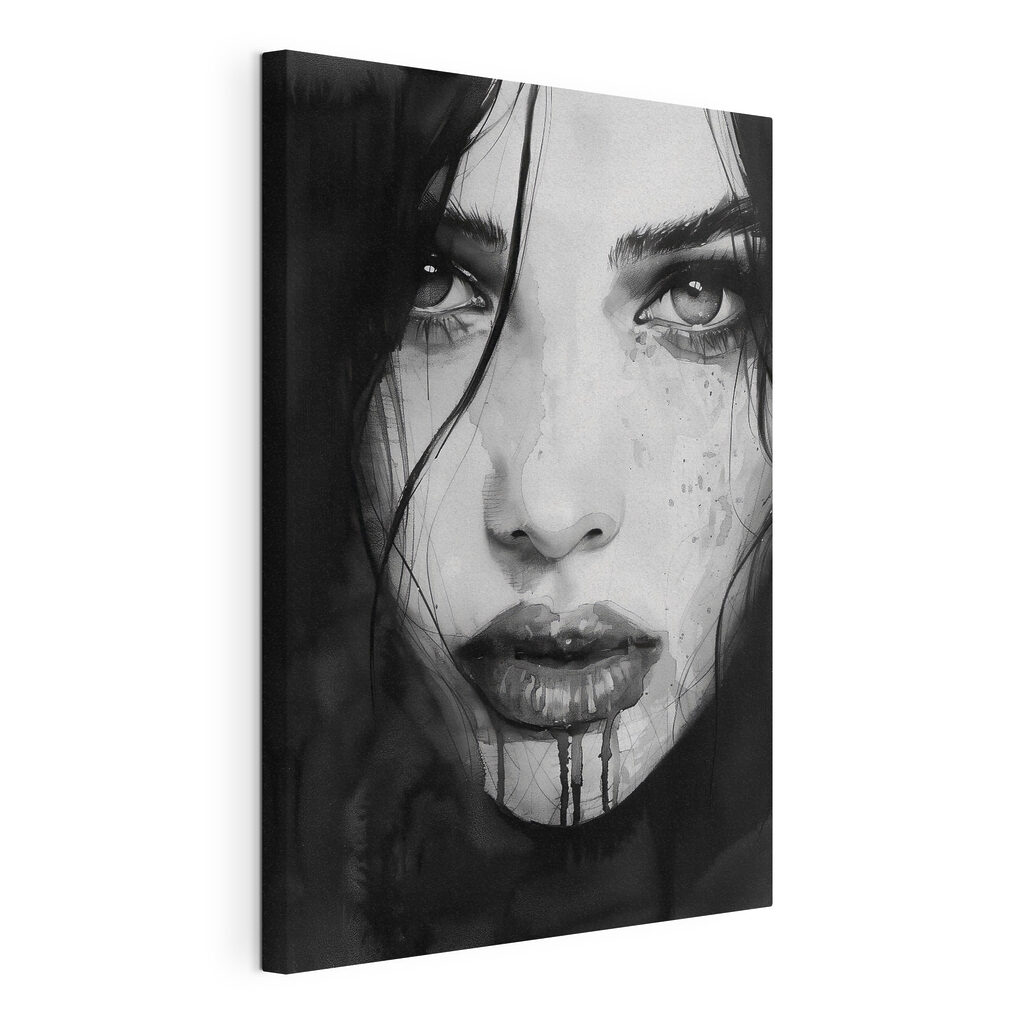Woman with dark hair and a bloody face Woman with dark hair and a bloody face