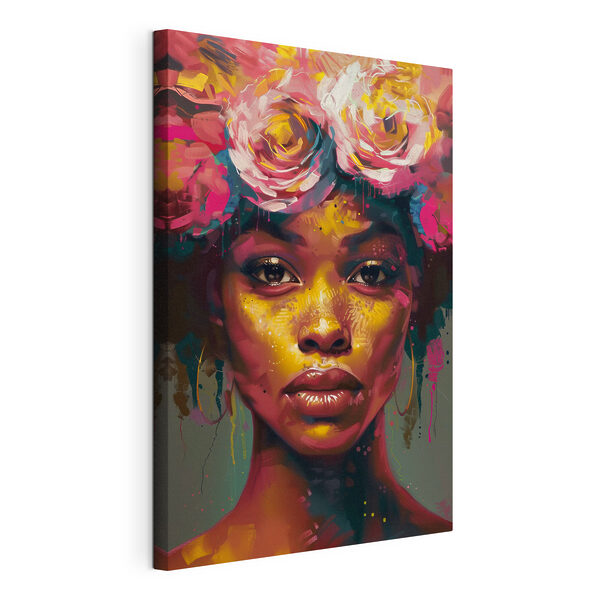 Donna con dei fiori tra i capelli Quadri Donna con dei fiori tra i capelli