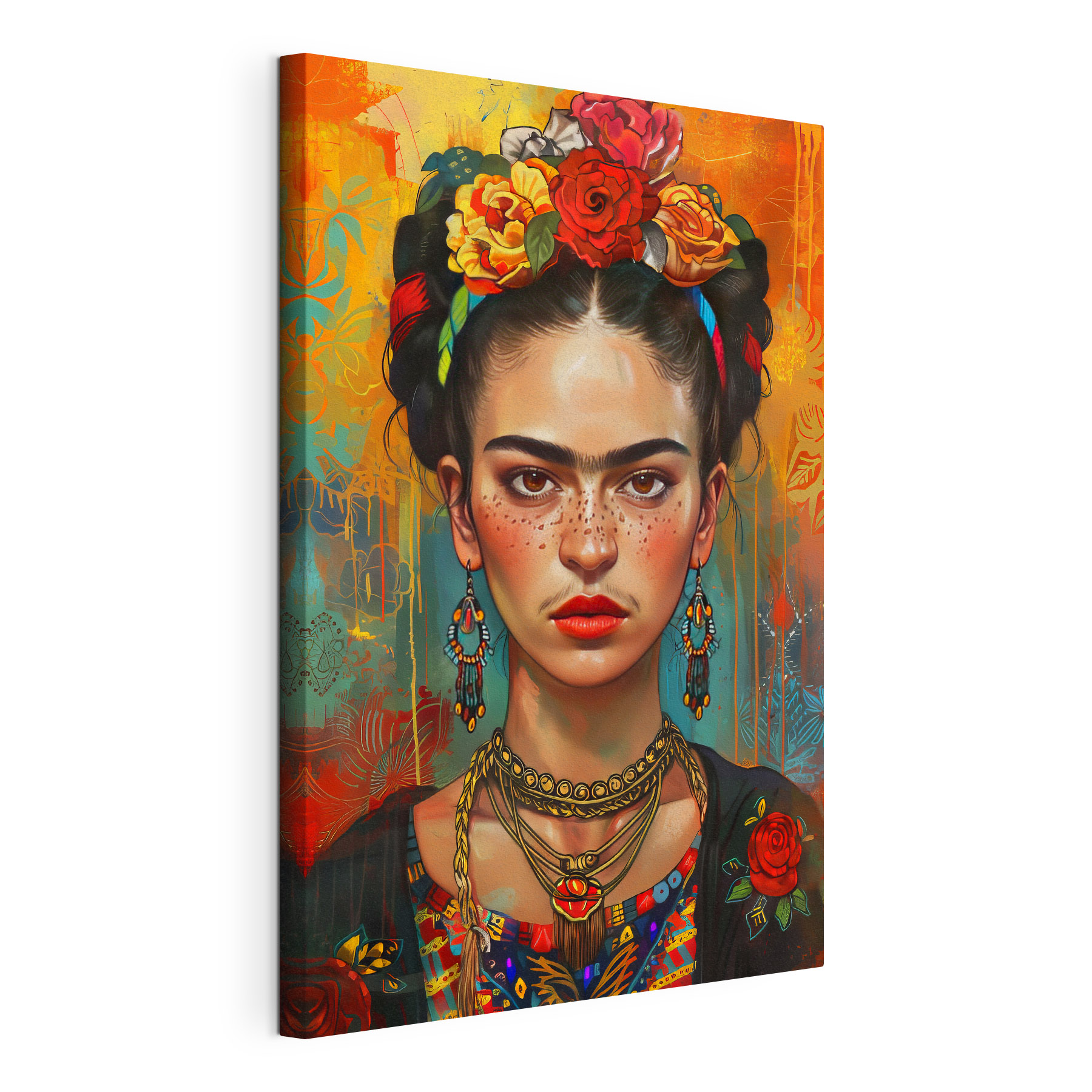Woman with freckles and flowers in her hair Woman with freckles and flowers in her hair