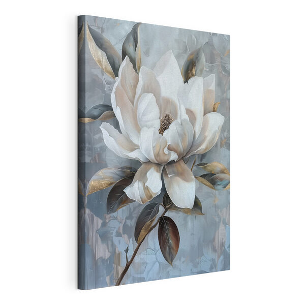 Quadri Quadri Fiore bianco con foglie marroni (COD: s39887)