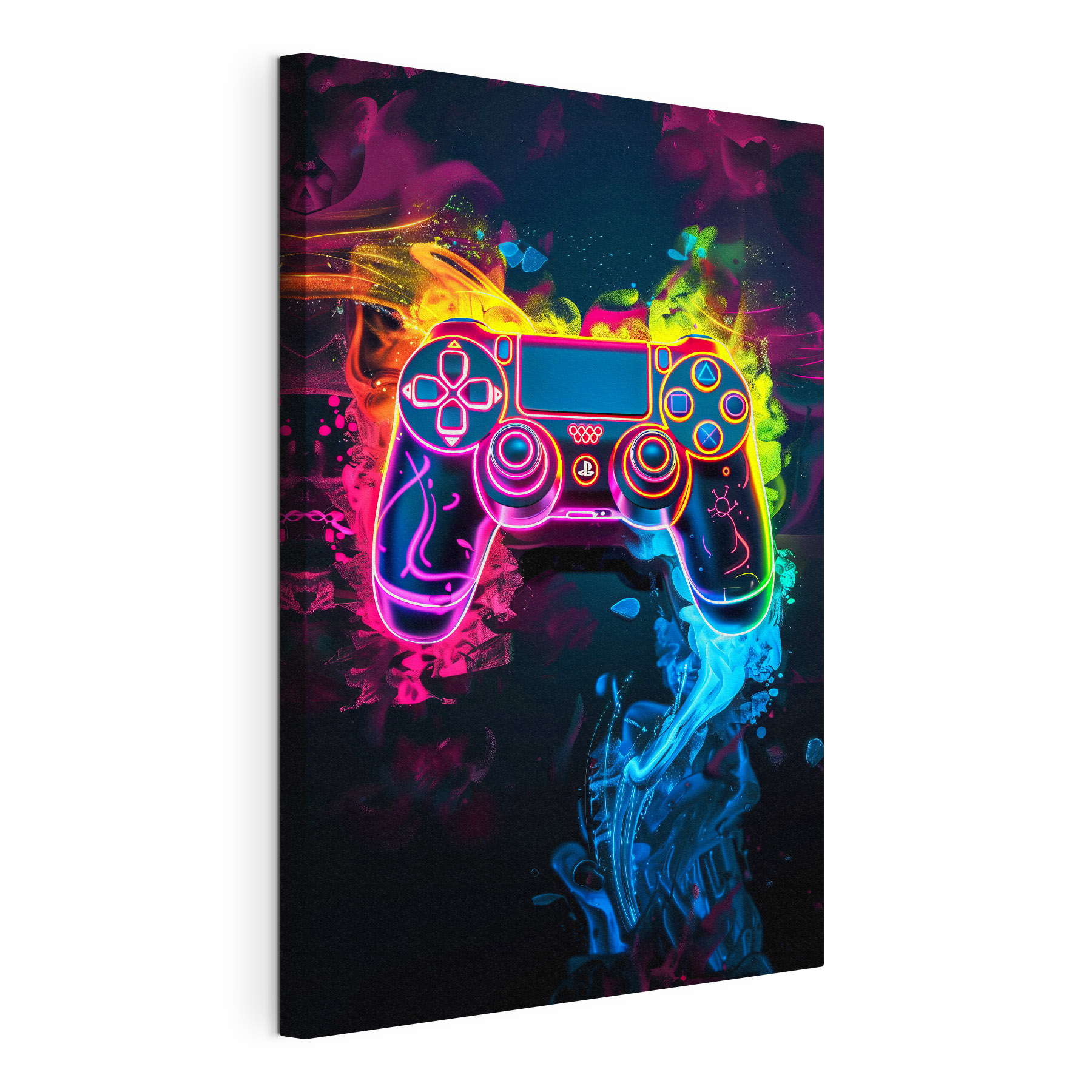 Video game controller with colorful smoke Video game controller with colorful smoke