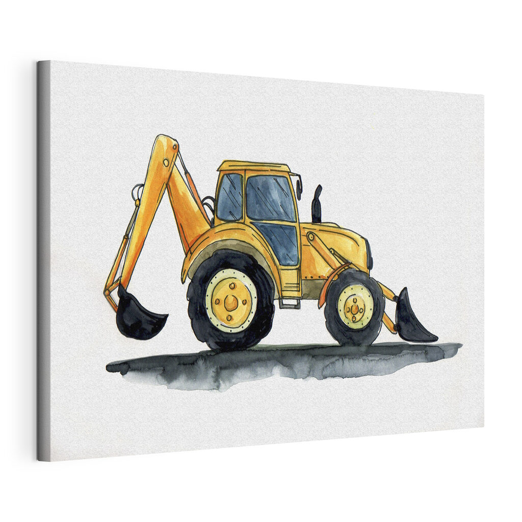 Watercolor of a yellow tractor Watercolor of a yellow tractor