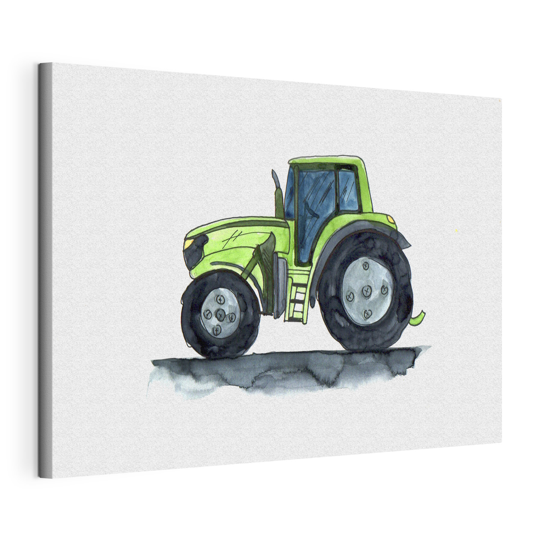 Green tractor with large wheels Green tractor with large wheels