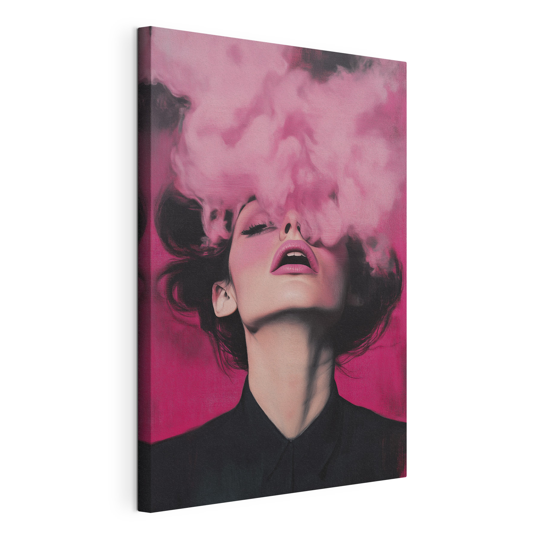 Woman with smoke coming out of her face Woman with smoke coming out of her face