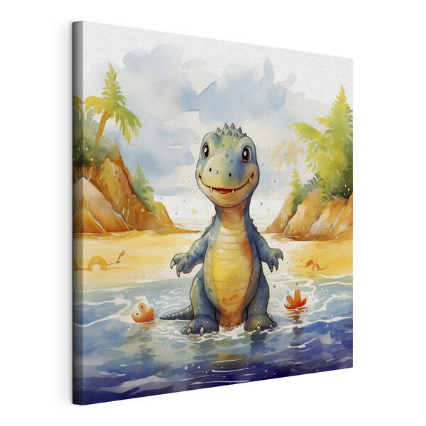 Quadri Vignetta di un dinosauro in piedi nell'acqua (COD: s39930) Quadri Quadri Vignetta di un dinosauro in piedi nell'acqua (COD: s39930)