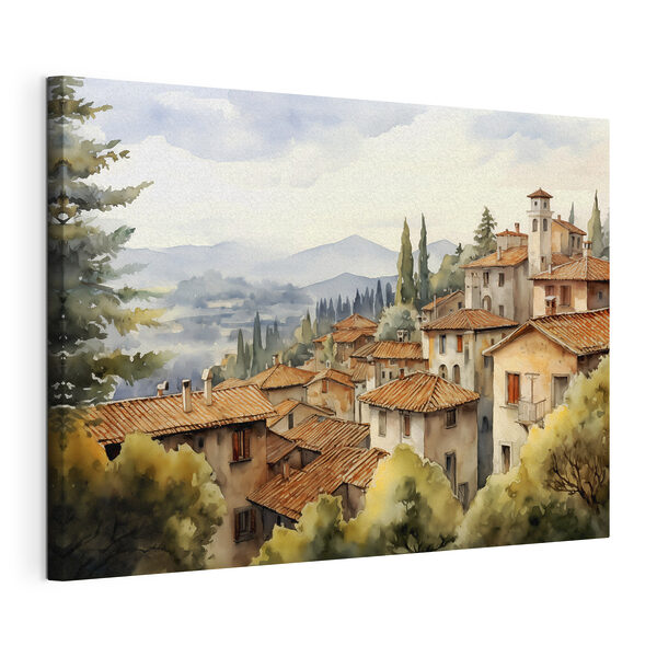 Quadri Acquerello raffigurante una città con numerosi edifici e alberi (COD: s39934) Quadri Quadri Acquerello raffigurante una città con numerosi edifici e alberi (COD: s39934)