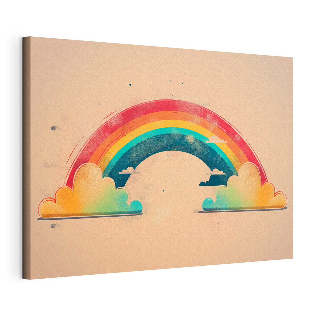 Rainbow and clouds in the sky