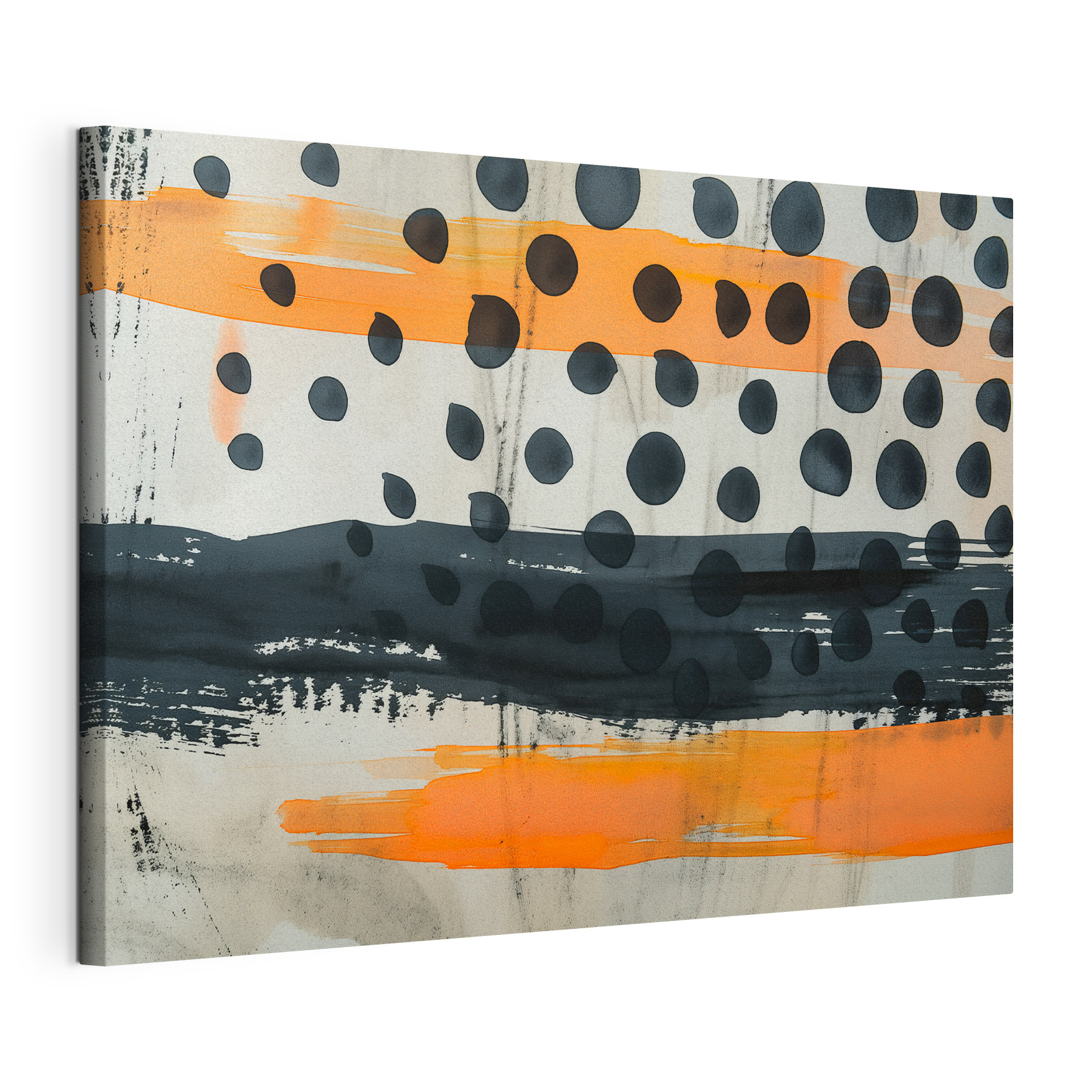 Black and orange paint on a white surface Black and orange paint on a white surface
