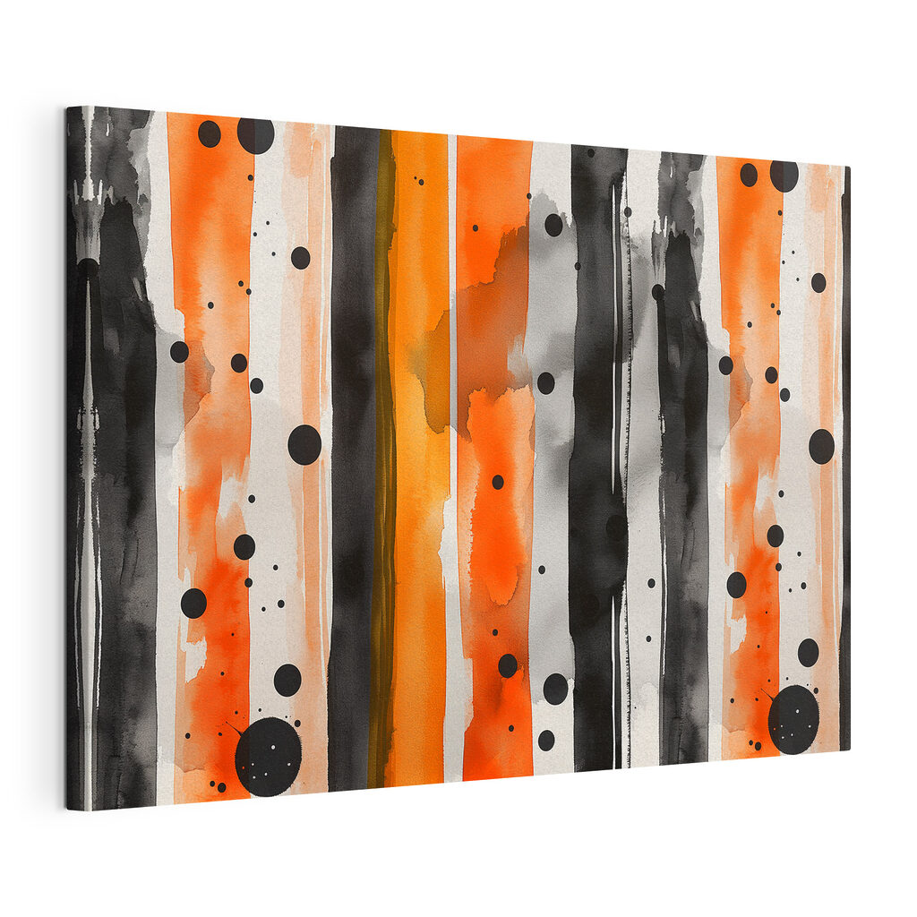 Black and orange stripes and dots Black and orange stripes and dots