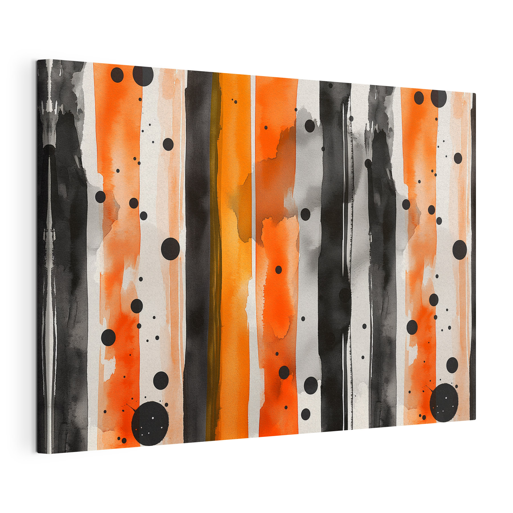 Black and orange stripes and dots Black and orange stripes and dots