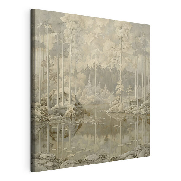 Quadri Dipinto raffigurante una foresta e un lago (COD: s39975) Quadri Quadri Dipinto raffigurante una foresta e un lago (COD: s39975)