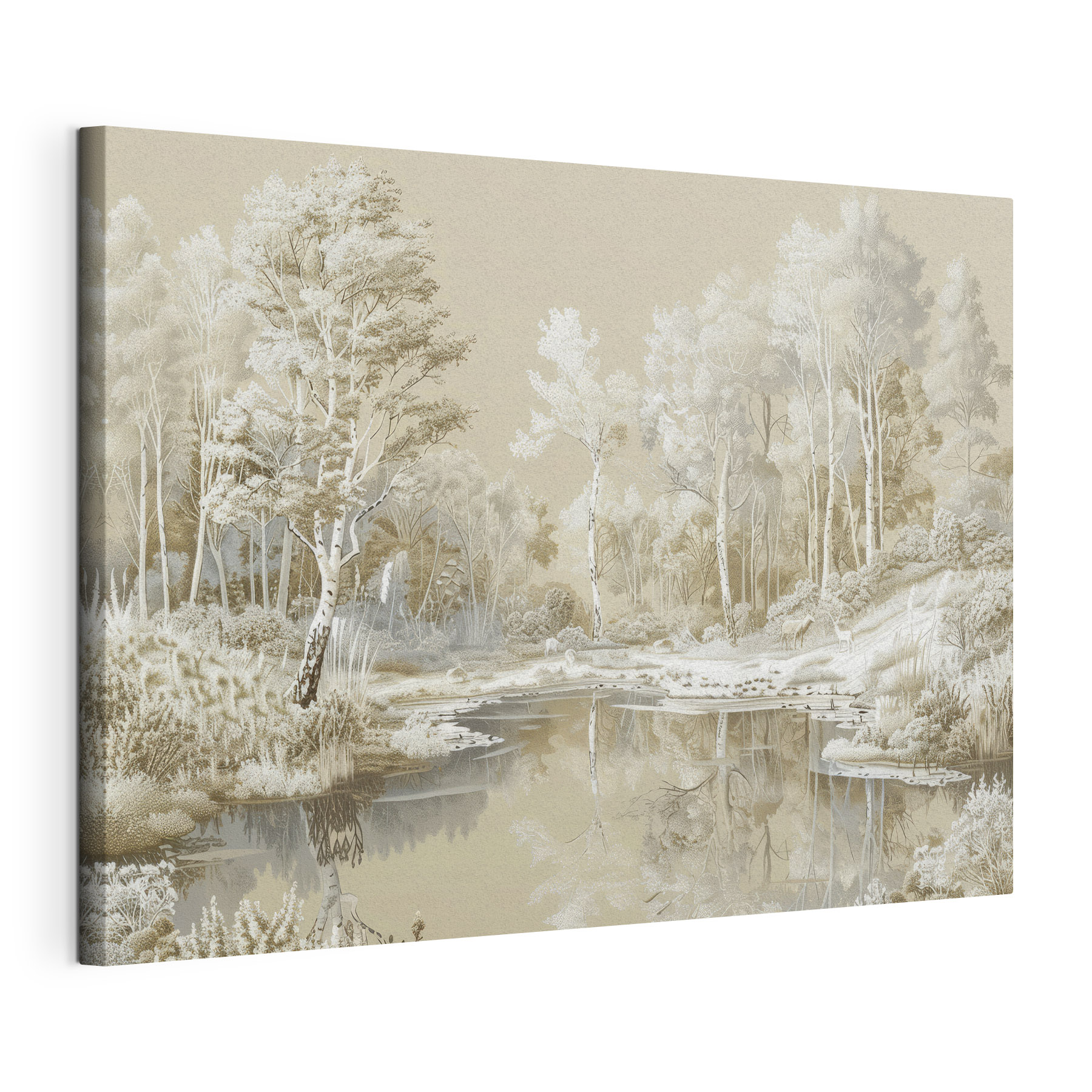 River with trees and snow