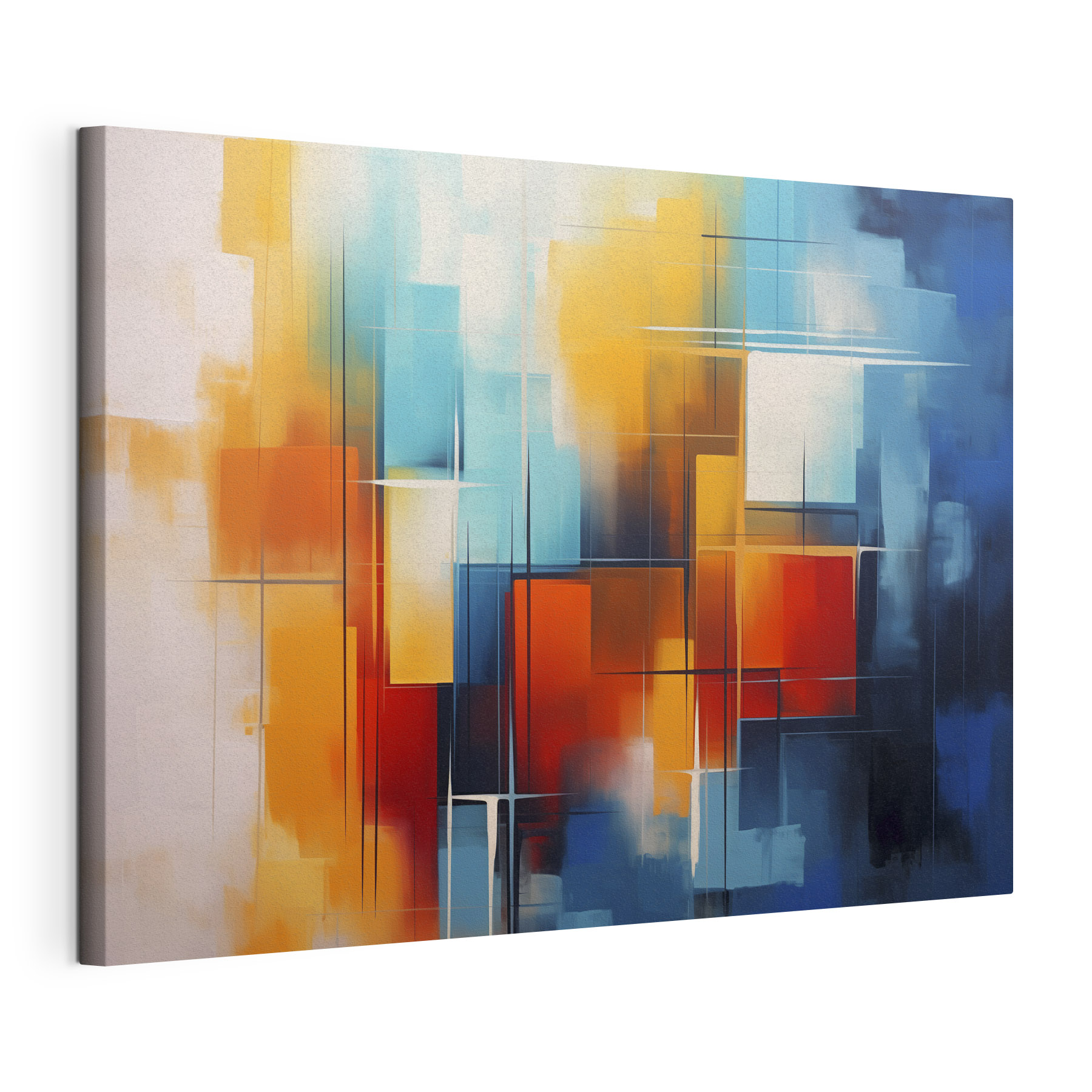 Colorful painting of squares and lines Colorful painting of squares and lines