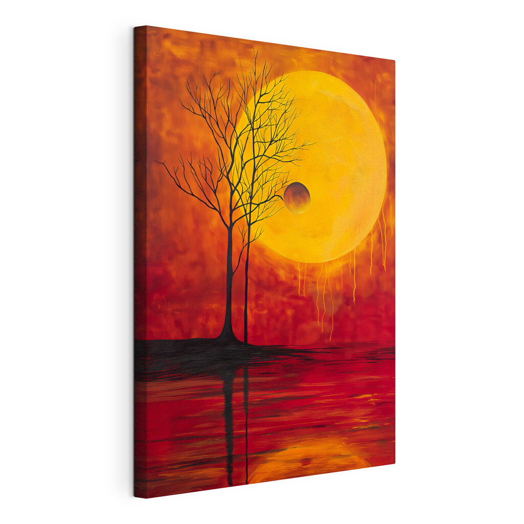 Tree and moon in the background