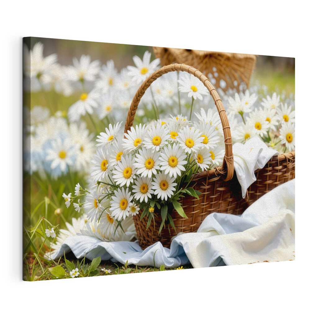 Basket of white daisies