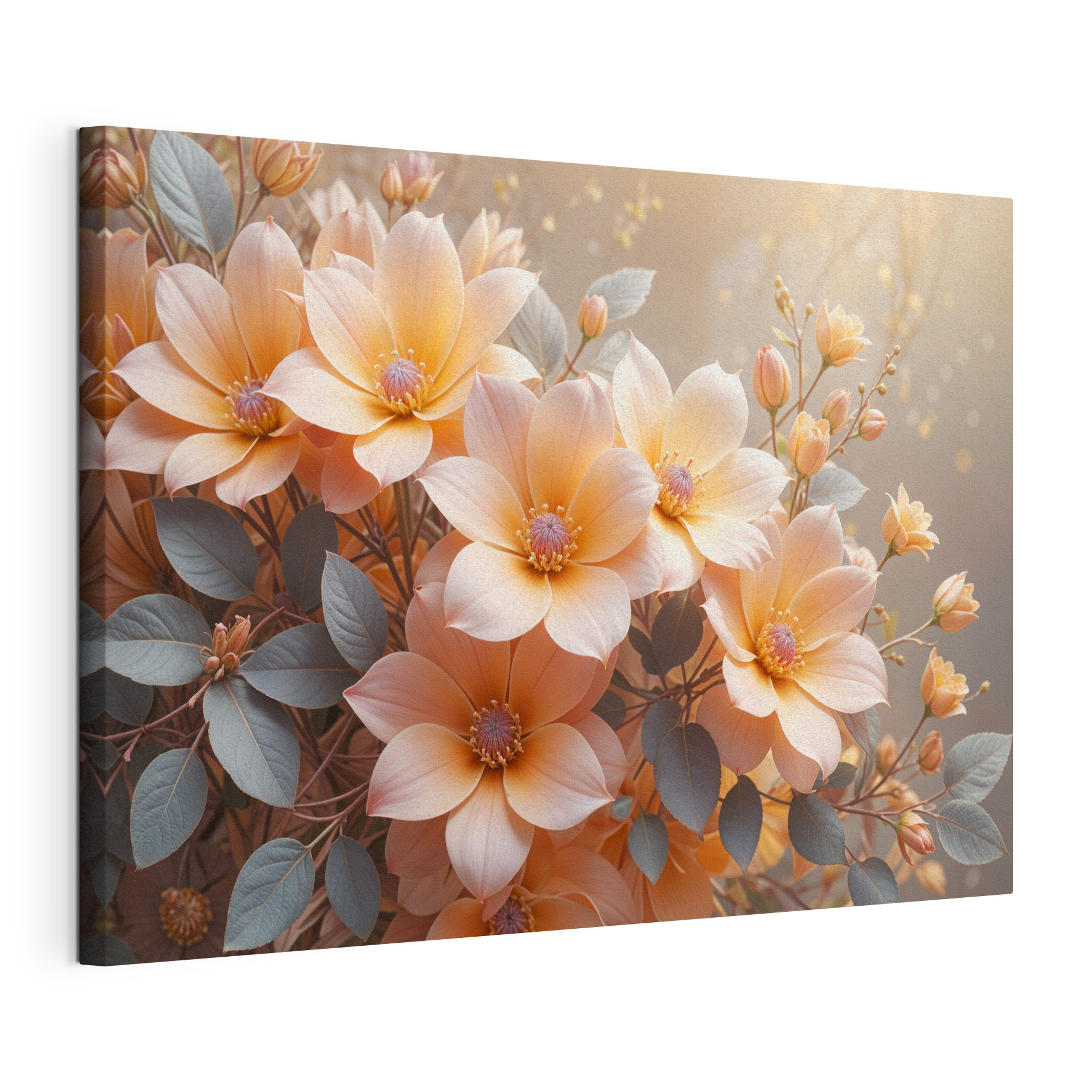 Group of flowers with leaves