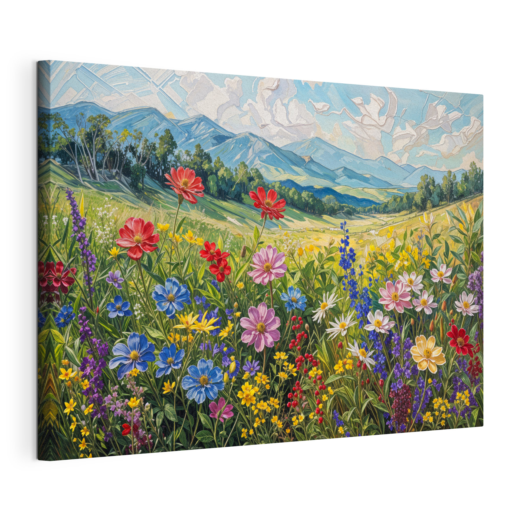 Painting of flowers in a field Painting of flowers in a field