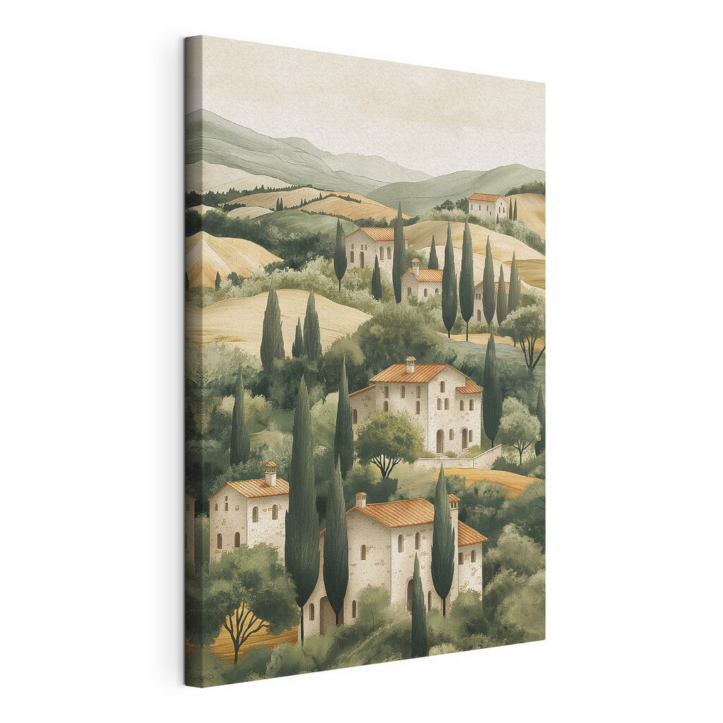 Landscape with houses and trees