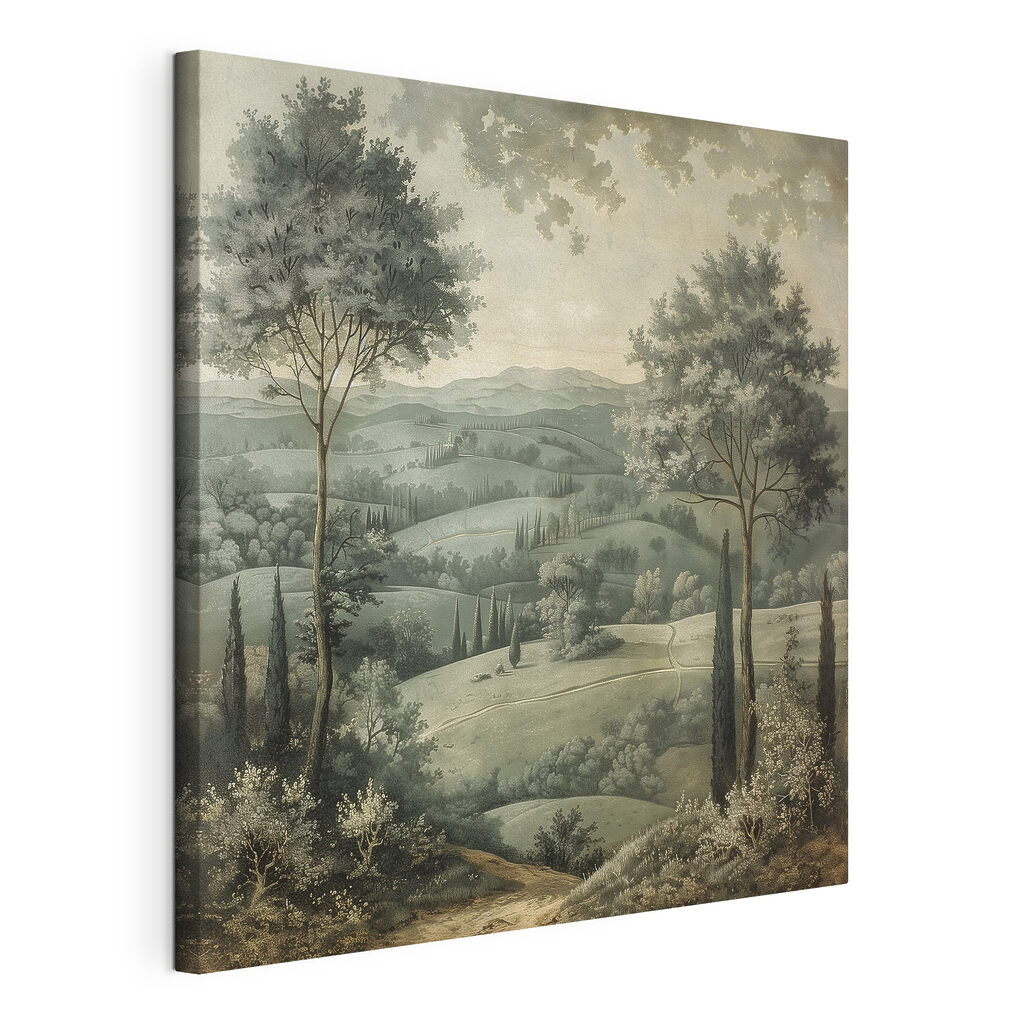 Landscape with trees and hills Landscape with trees and hills