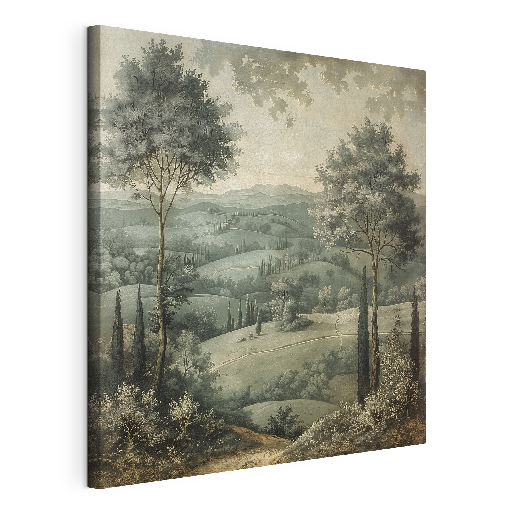 Landscape with trees and hills Landscape with trees and hills