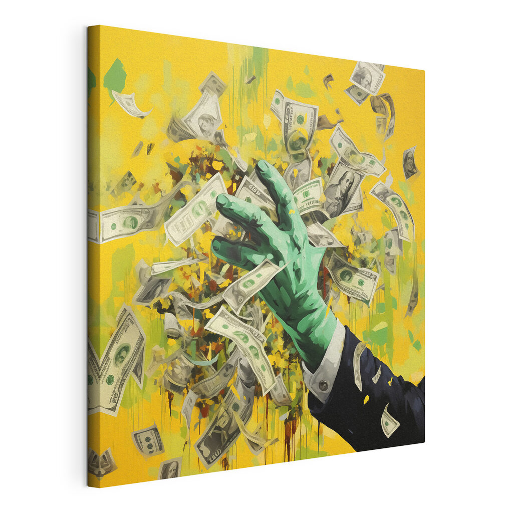 Hand in a suit throwing money