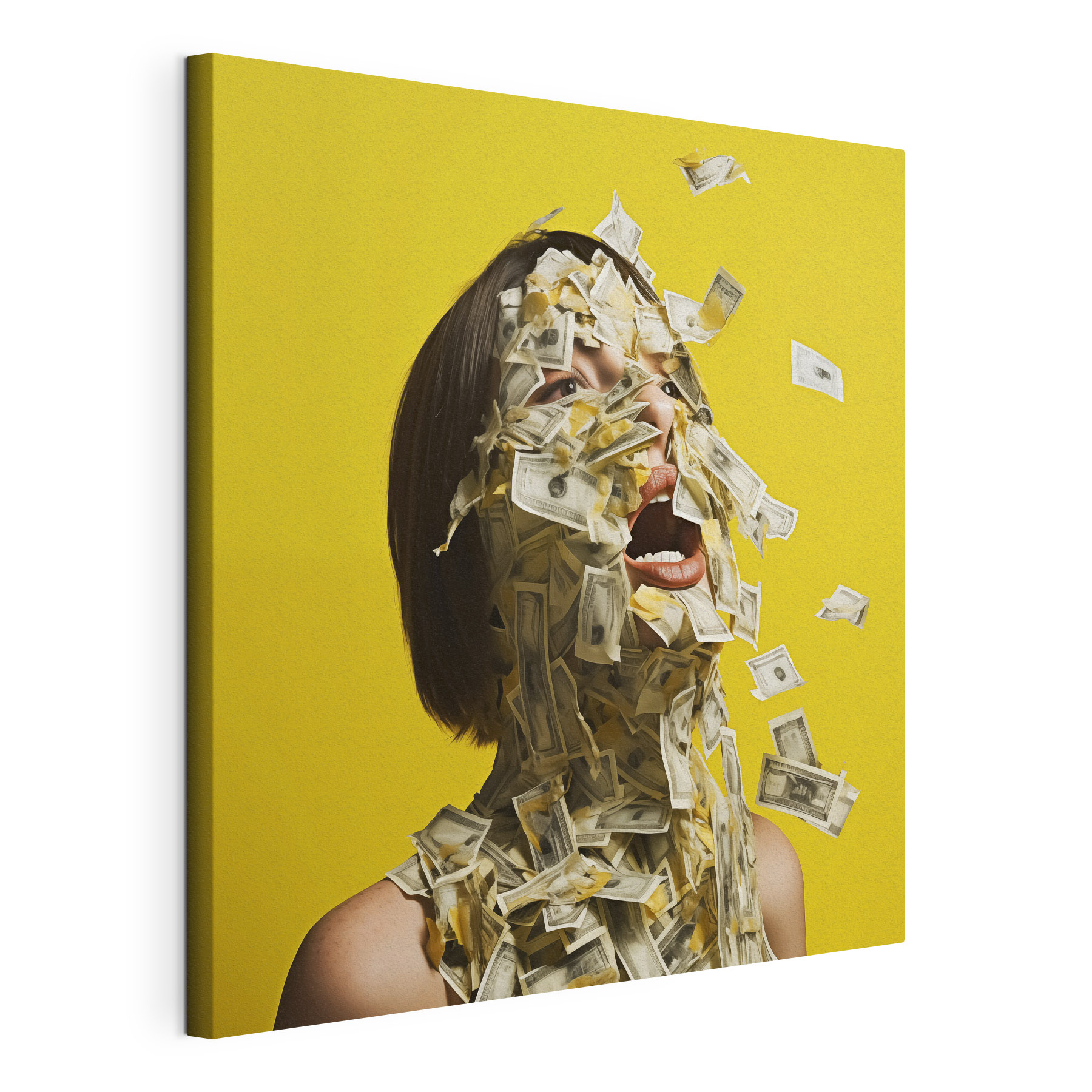 Woman covered in money Woman covered in money