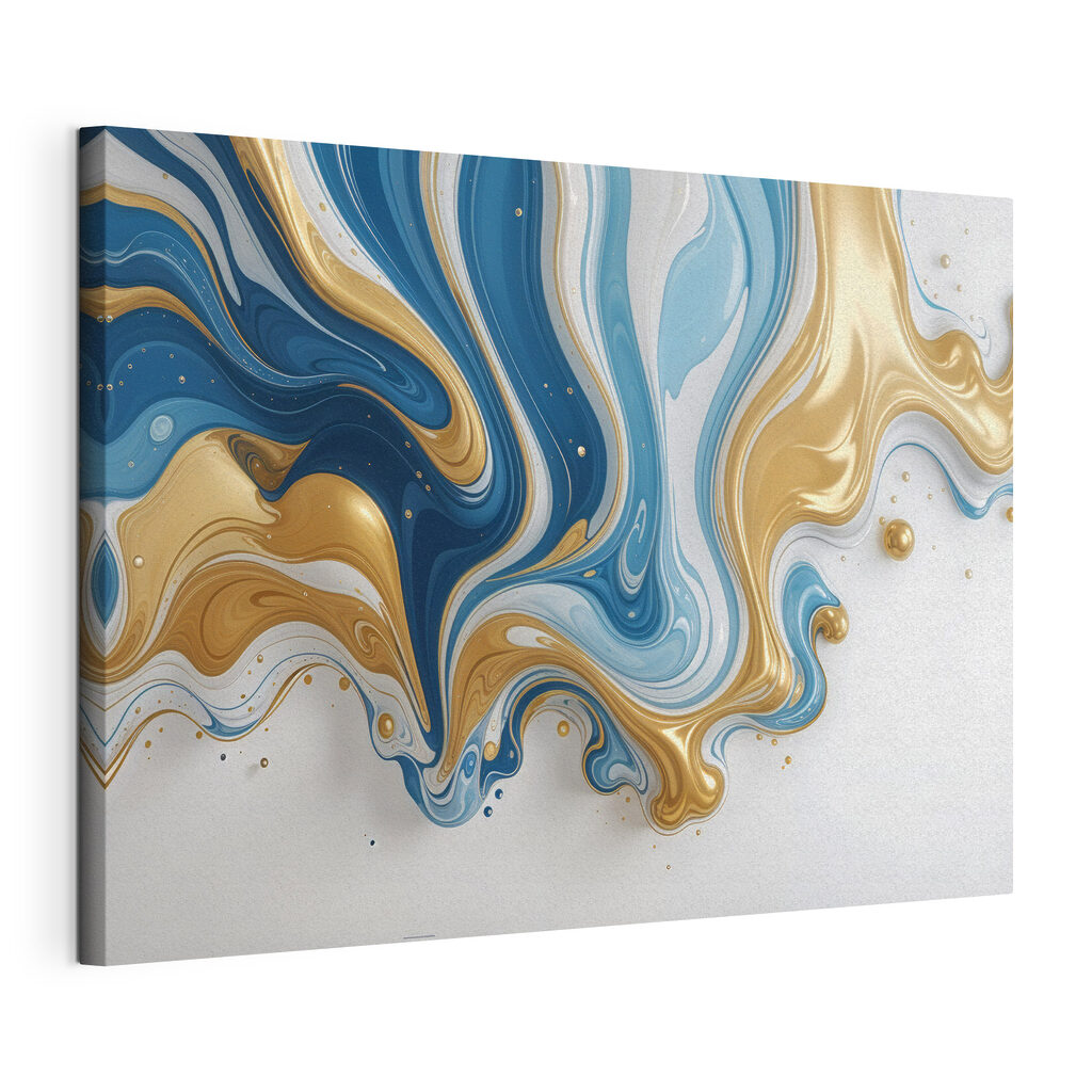 Flowing waves of blue and yellow Flowing waves of blue and yellow