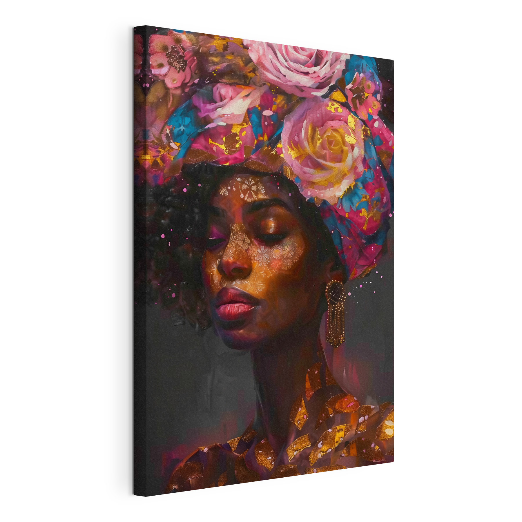 Woman with flowers on her head Woman with flowers on her head