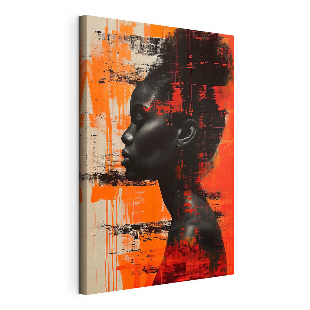 Woman with black paint on her face