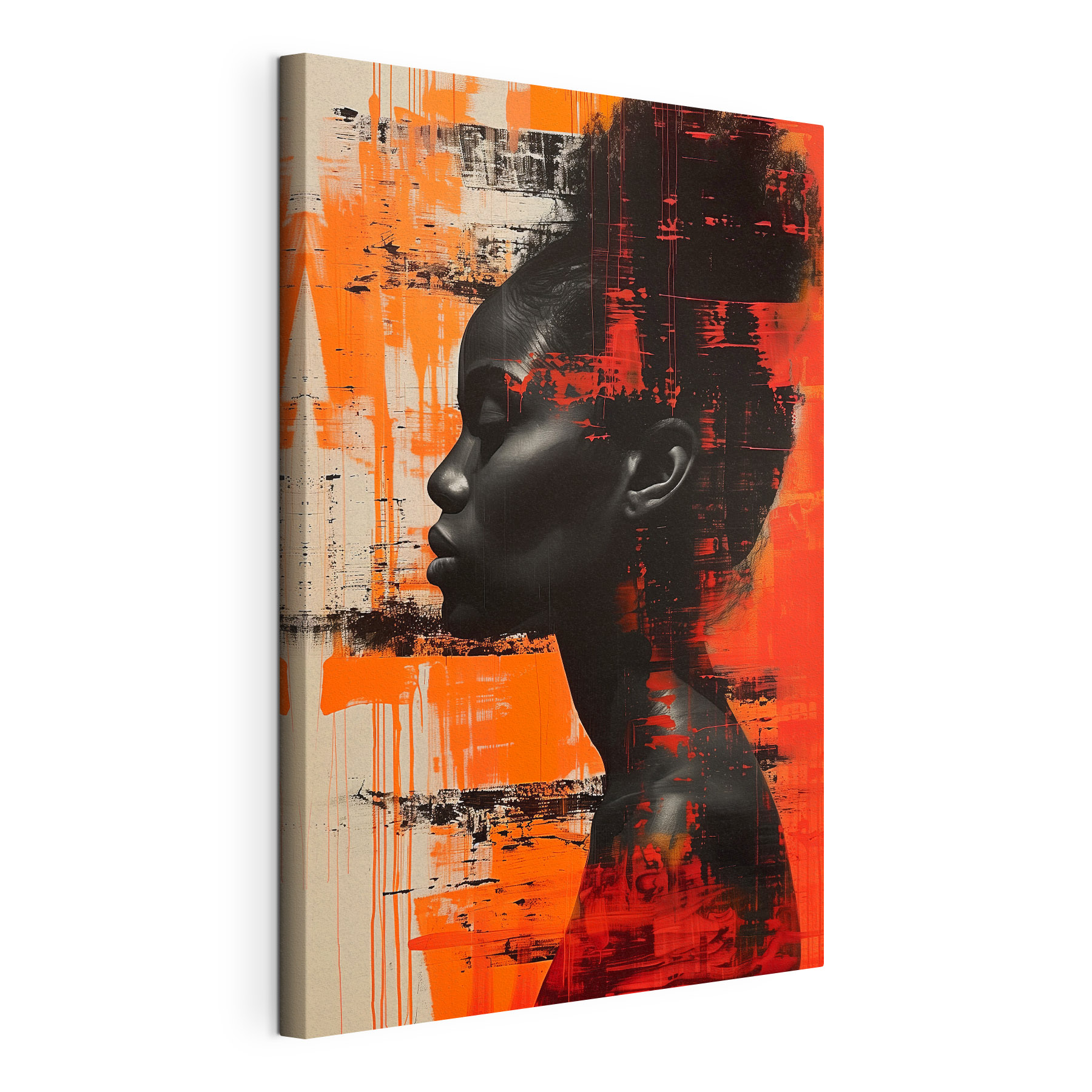 Woman with black paint on her face