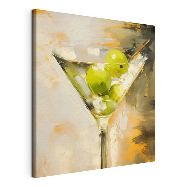 Martini glass with limes in it