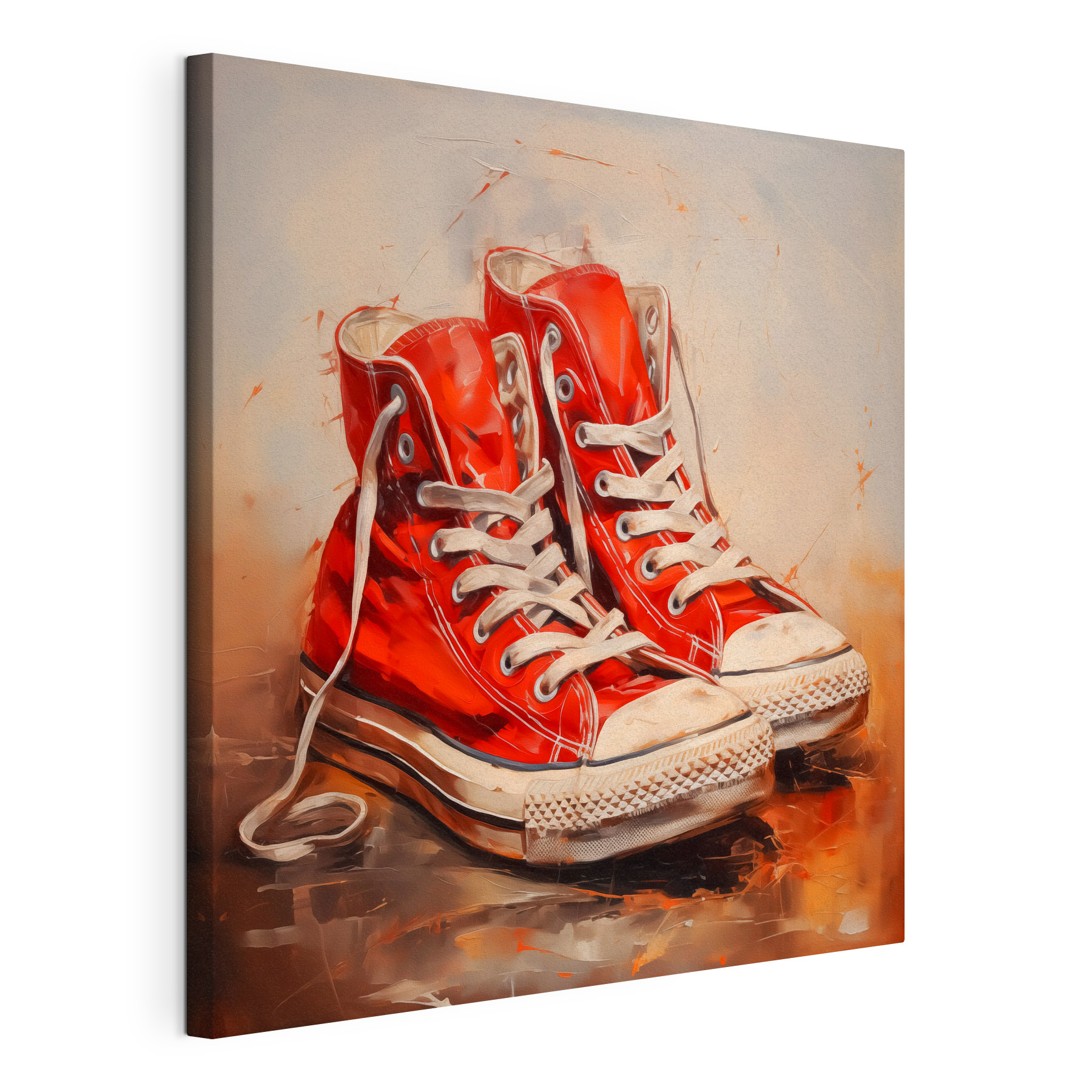 Pair of red sneakers