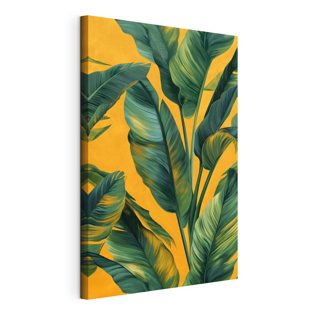 Lush green leaves on vibrant backdrop Lush green leaves on vibrant backdrop