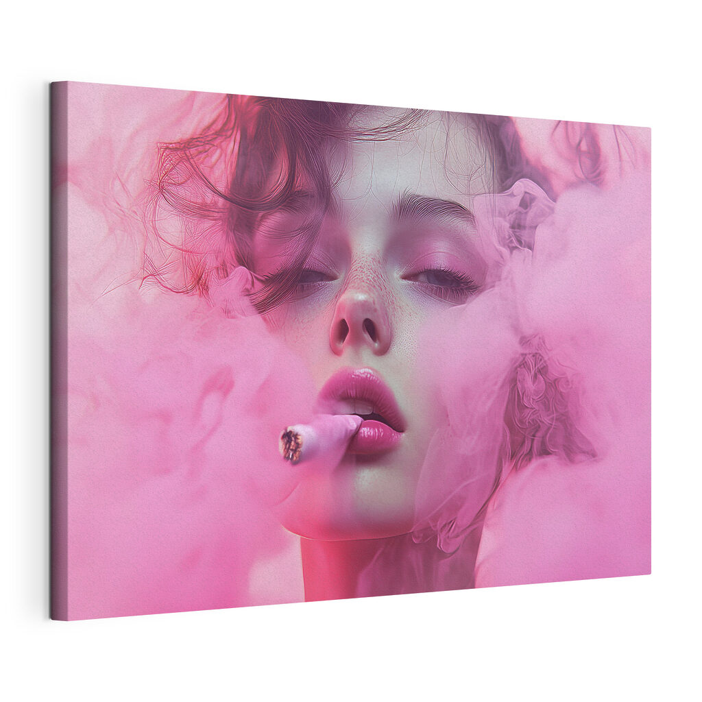 Woman with smoke around her face Woman with smoke around her face