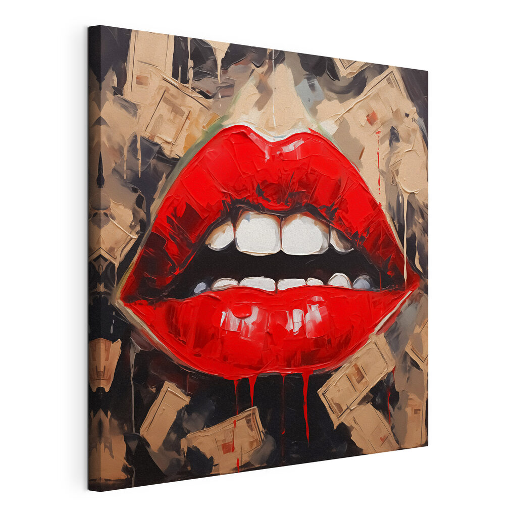 Painting of a woman's lips Painting of a woman's lips