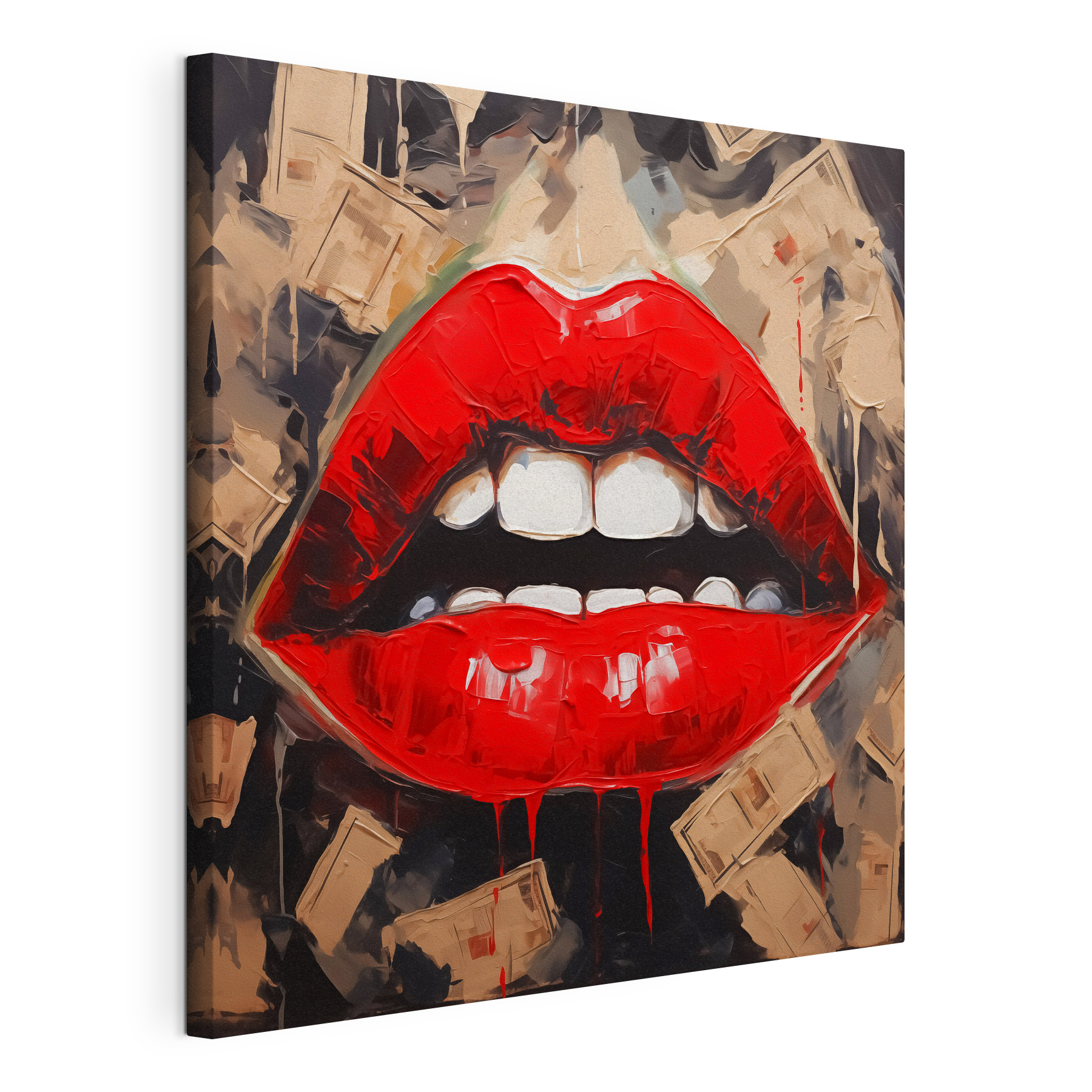 Painting of a woman's lips Painting of a woman's lips