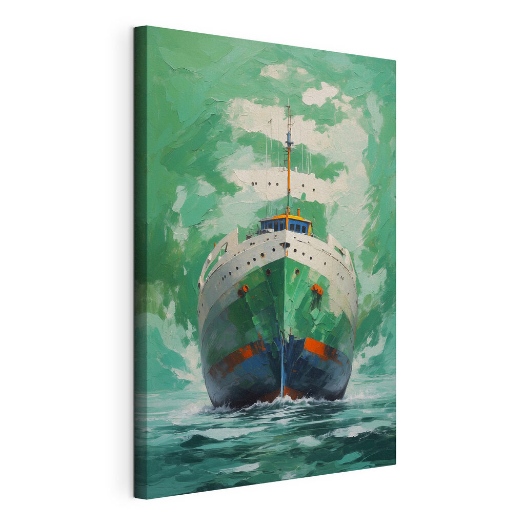 Painting of a ship in the water Painting of a ship in the water
