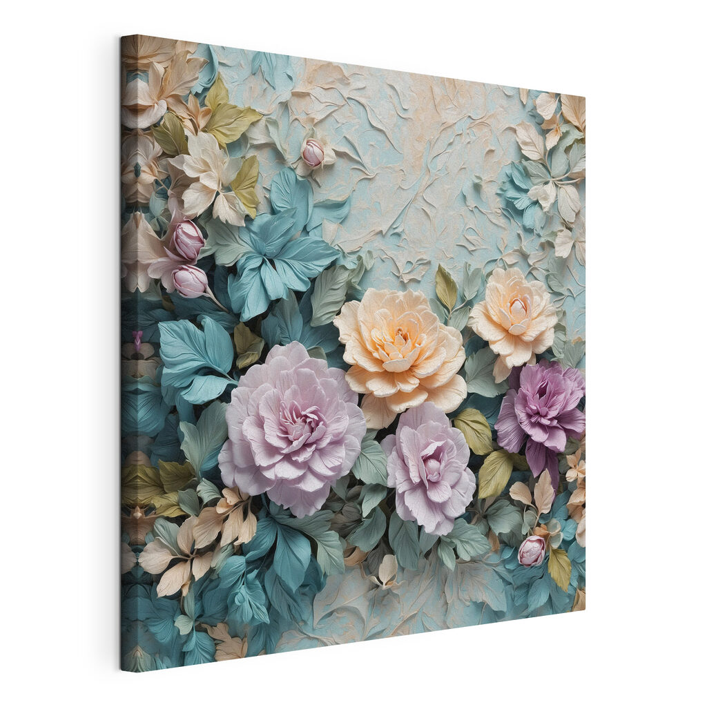 Group of flowers on a wall Group of flowers on a wall