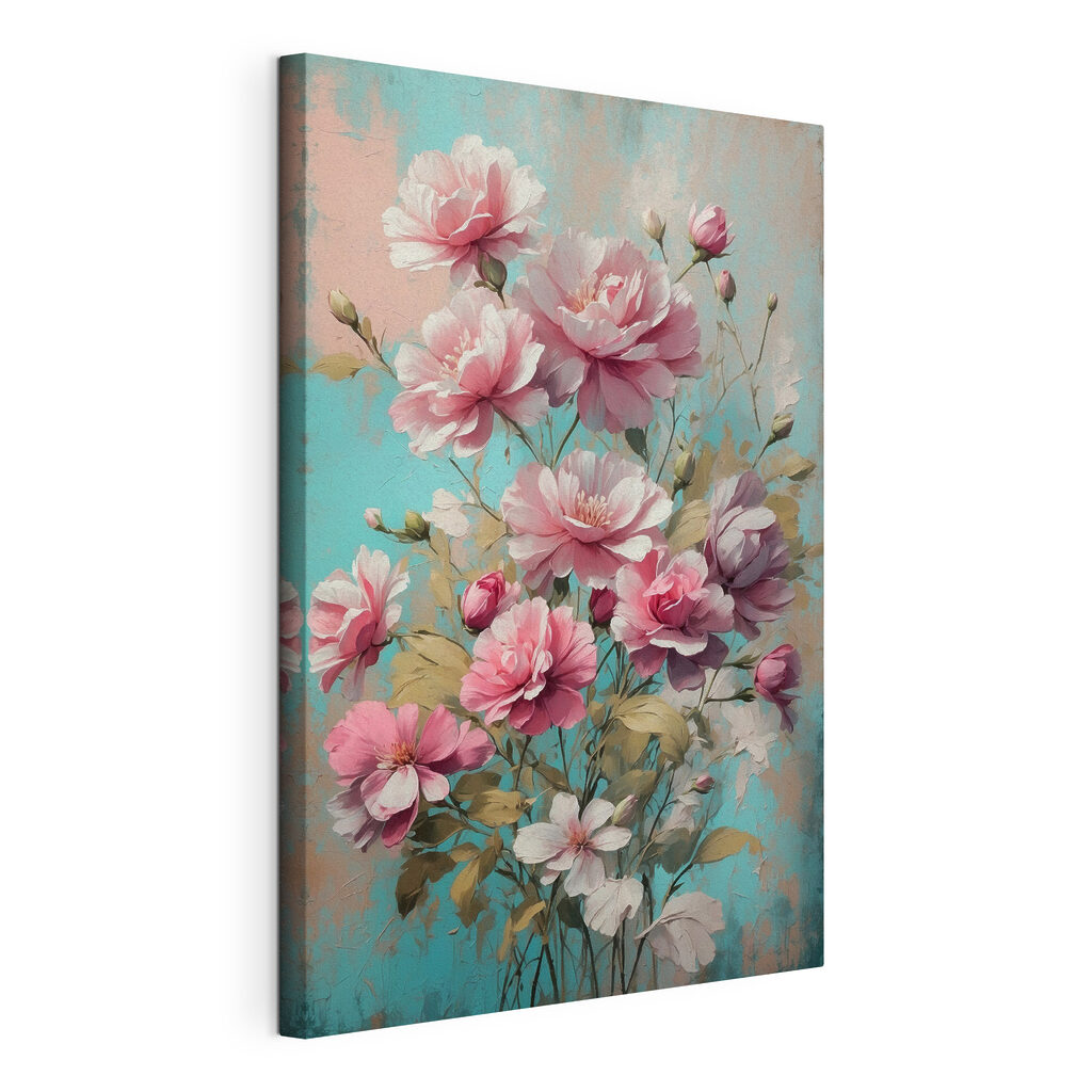 Painting of pink flowers Painting of pink flowers