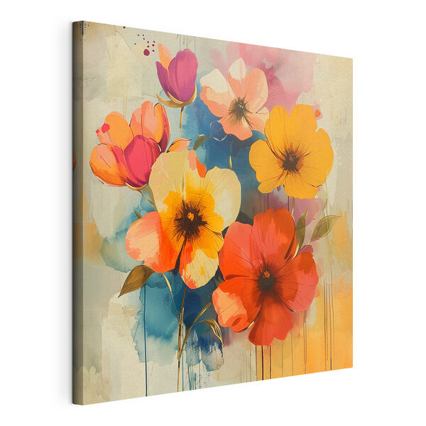 Dipinto di fiori su una parete Quadri Dipinto di fiori su una parete