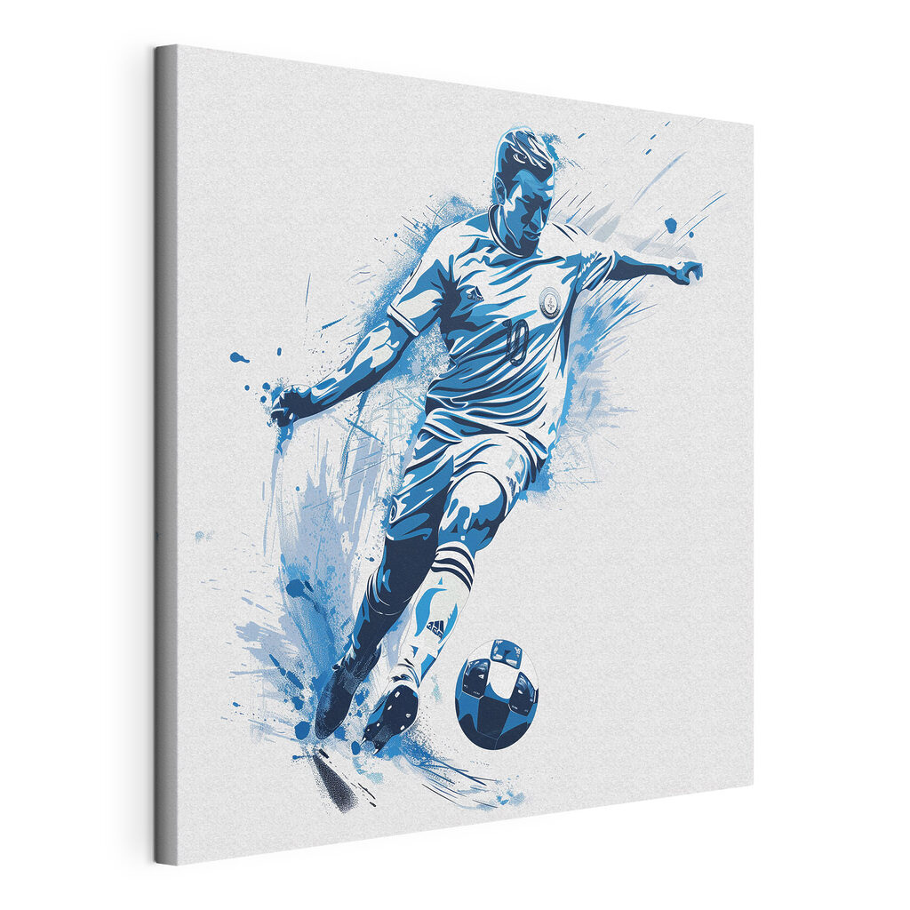 Man kicking a football ball