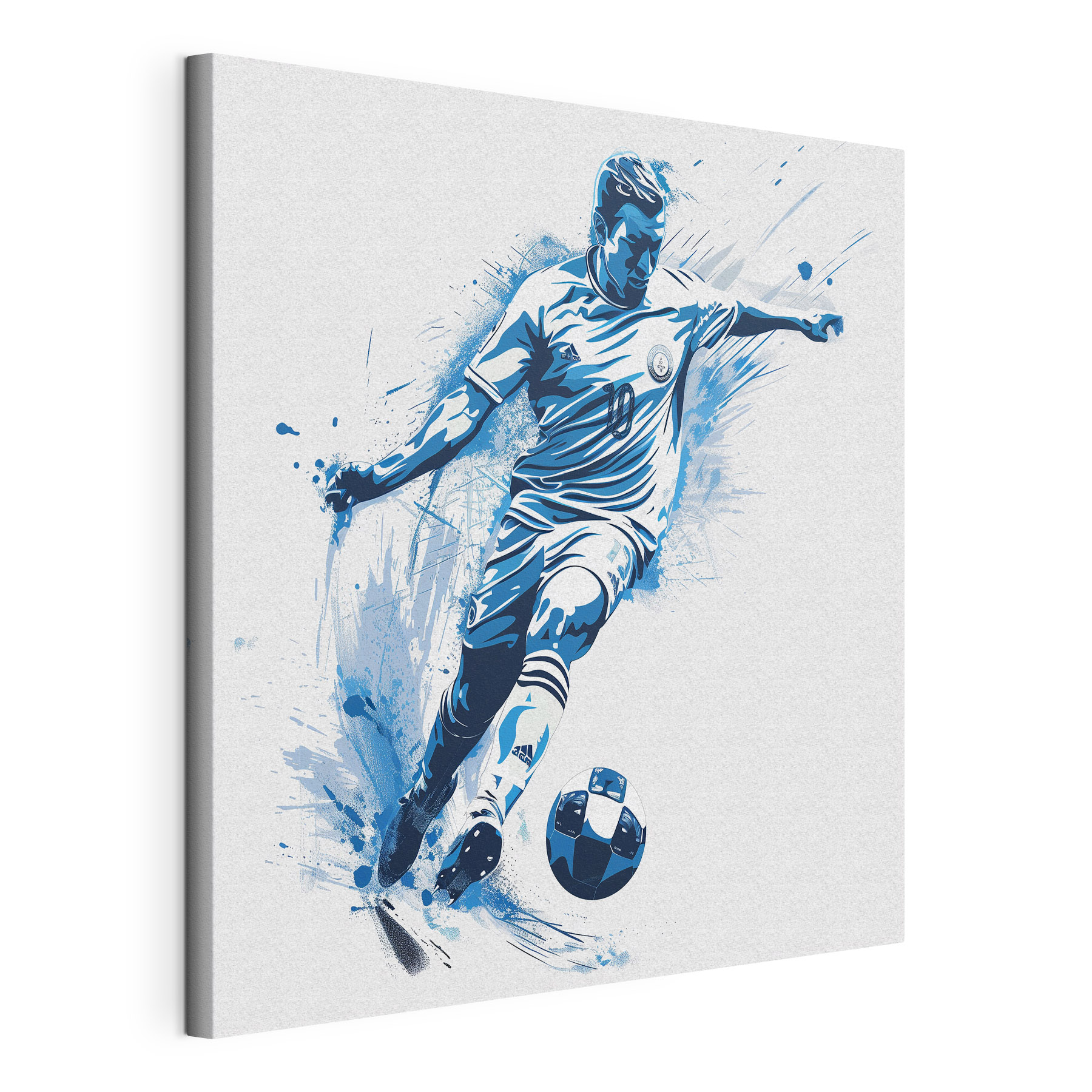 Man kicking a football ball
