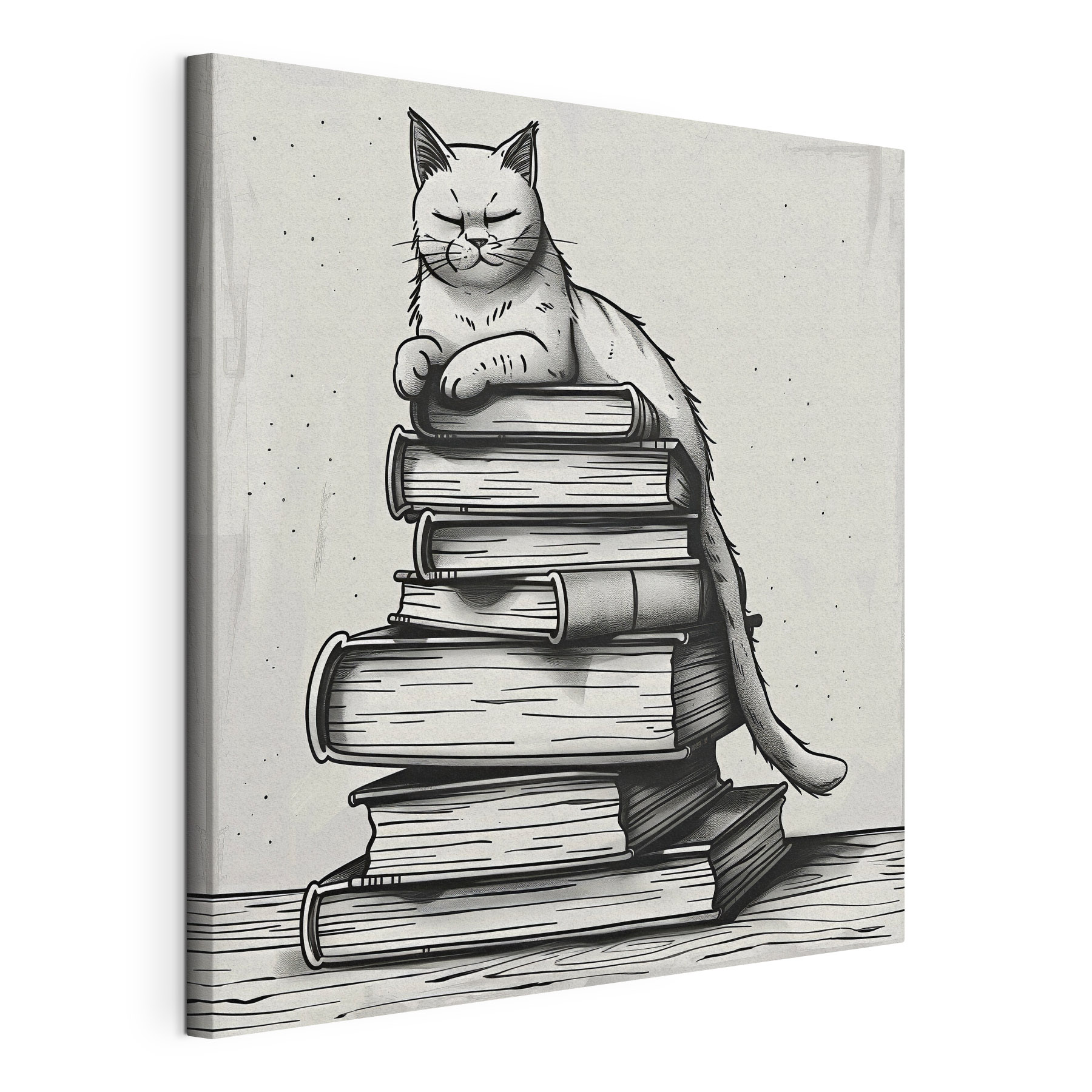 Cat sitting on a stack of books