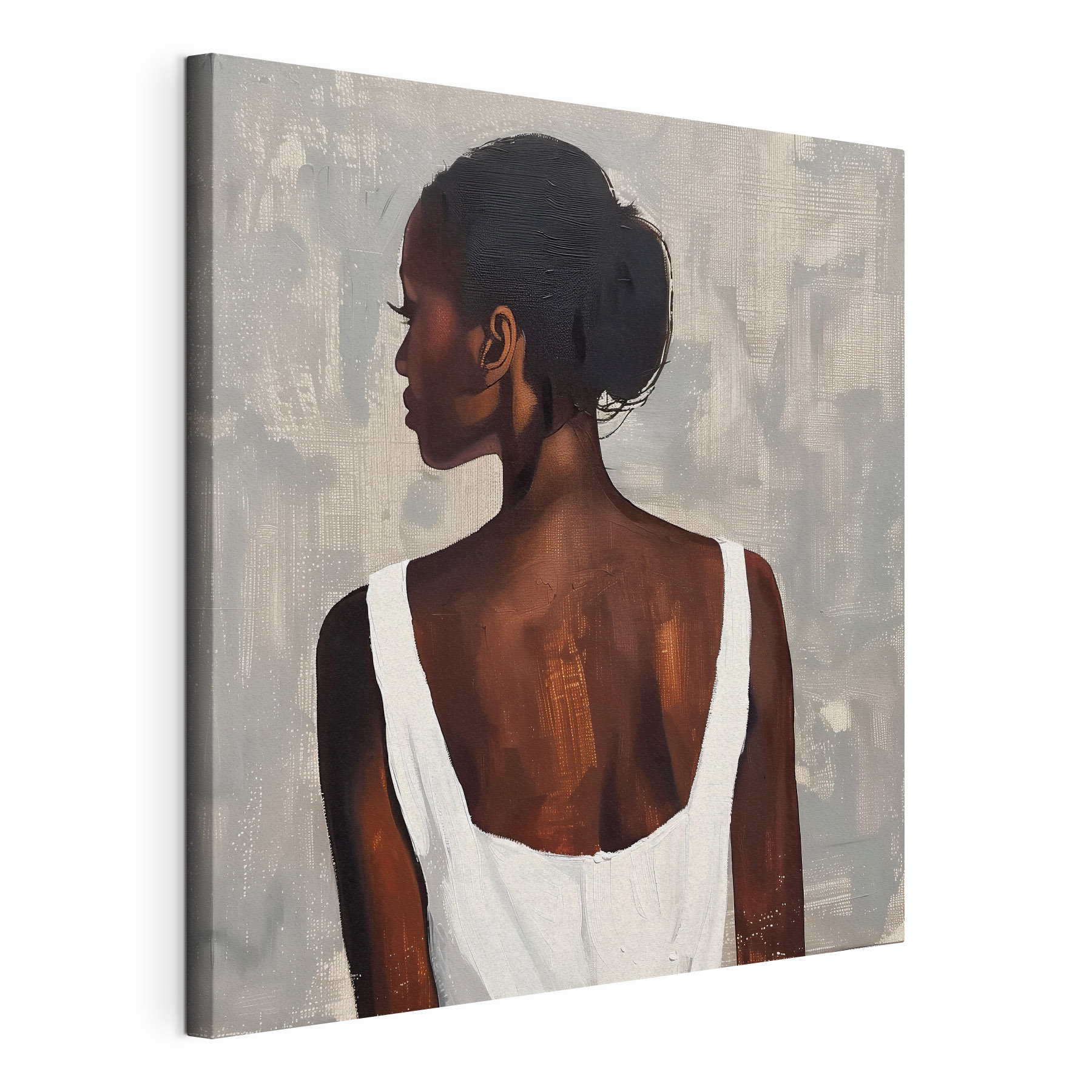 Woman in a white tank top