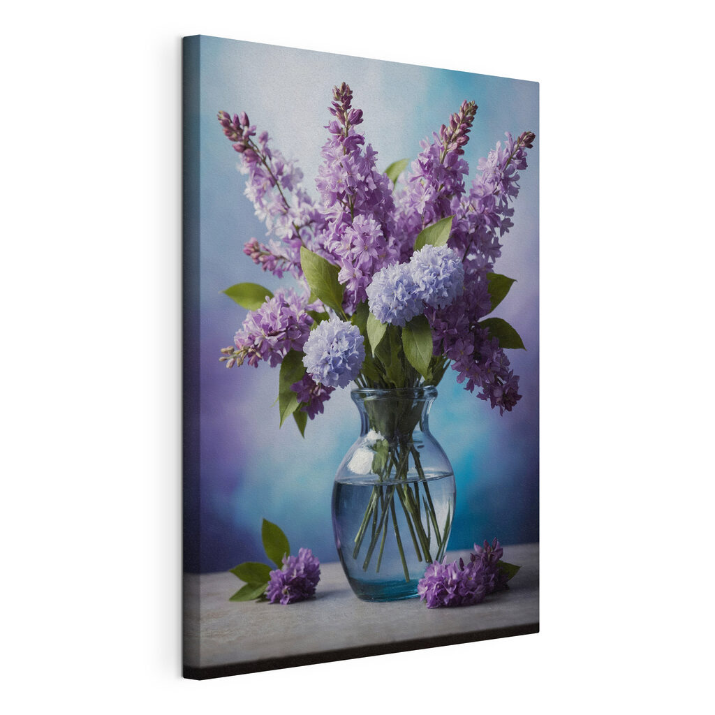 Vase with purple flowers Vase with purple flowers