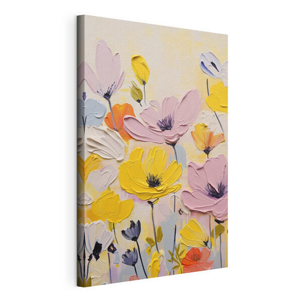 Dipinto di fiori su una superficie bianca Quadri Dipinto di fiori su una superficie bianca