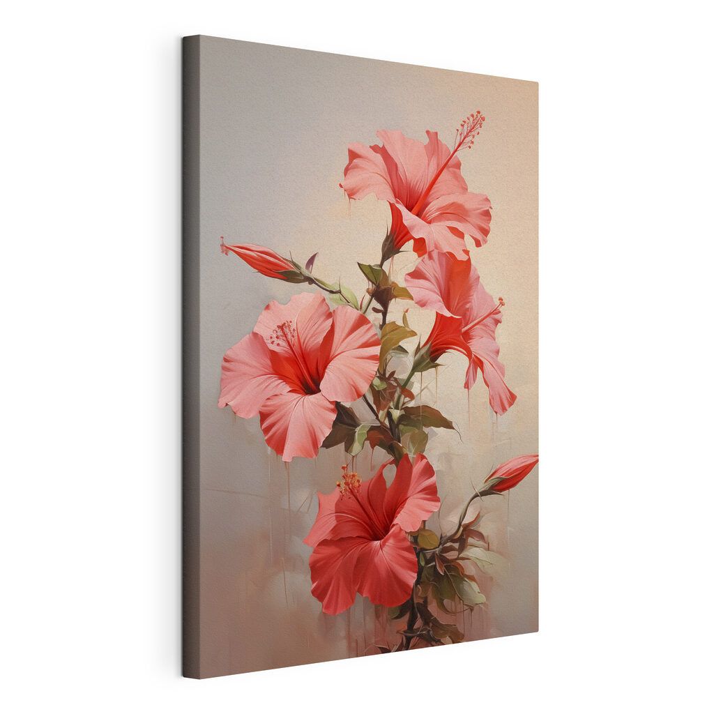 Vibrant hibiscus blooms in soft hues Vibrant hibiscus blooms in soft hues