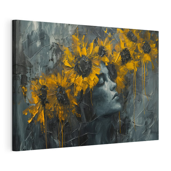 Quadri Dipinto raffigurante una donna con fiori gialli (COD: s40500) Quadri Quadri Dipinto raffigurante una donna con fiori gialli (COD: s40500)